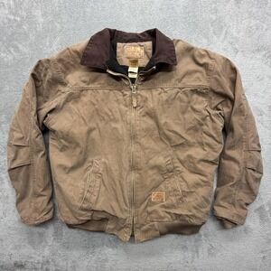Schmidt Workwear Jacket Mens XLT Brown Bomber Lined Insulated Pockets Canvas
